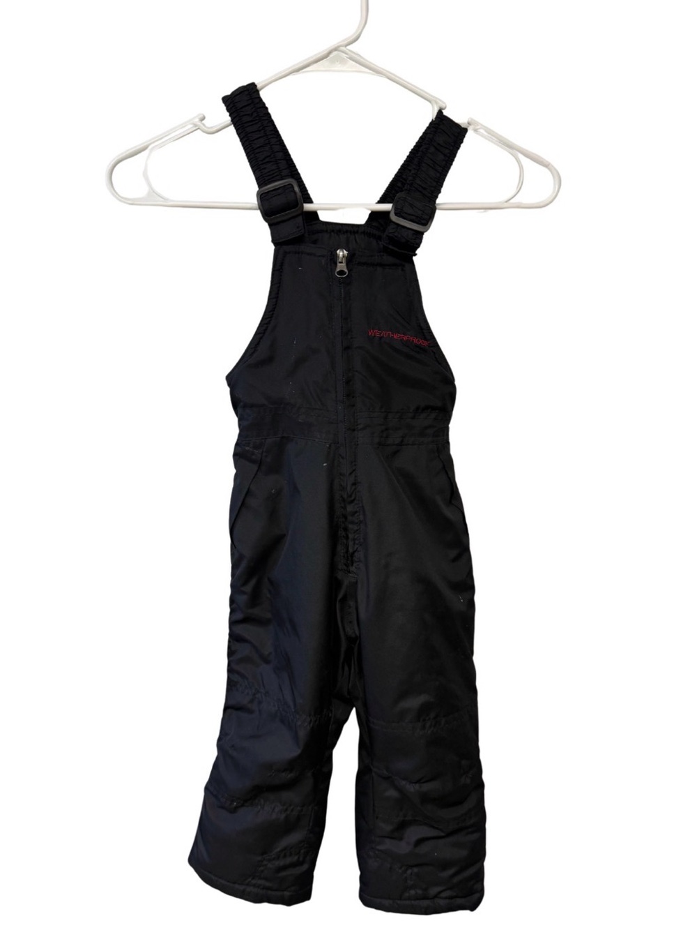 Weatherproof Kids Black Snow Bib Overalls- 2T